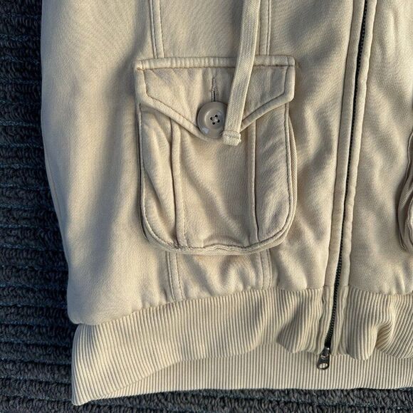Vintage GAP Women's Hooded Vest Size Small Soft Faux Fur Lined Warm Knit Jacket - Picture 3 of 10